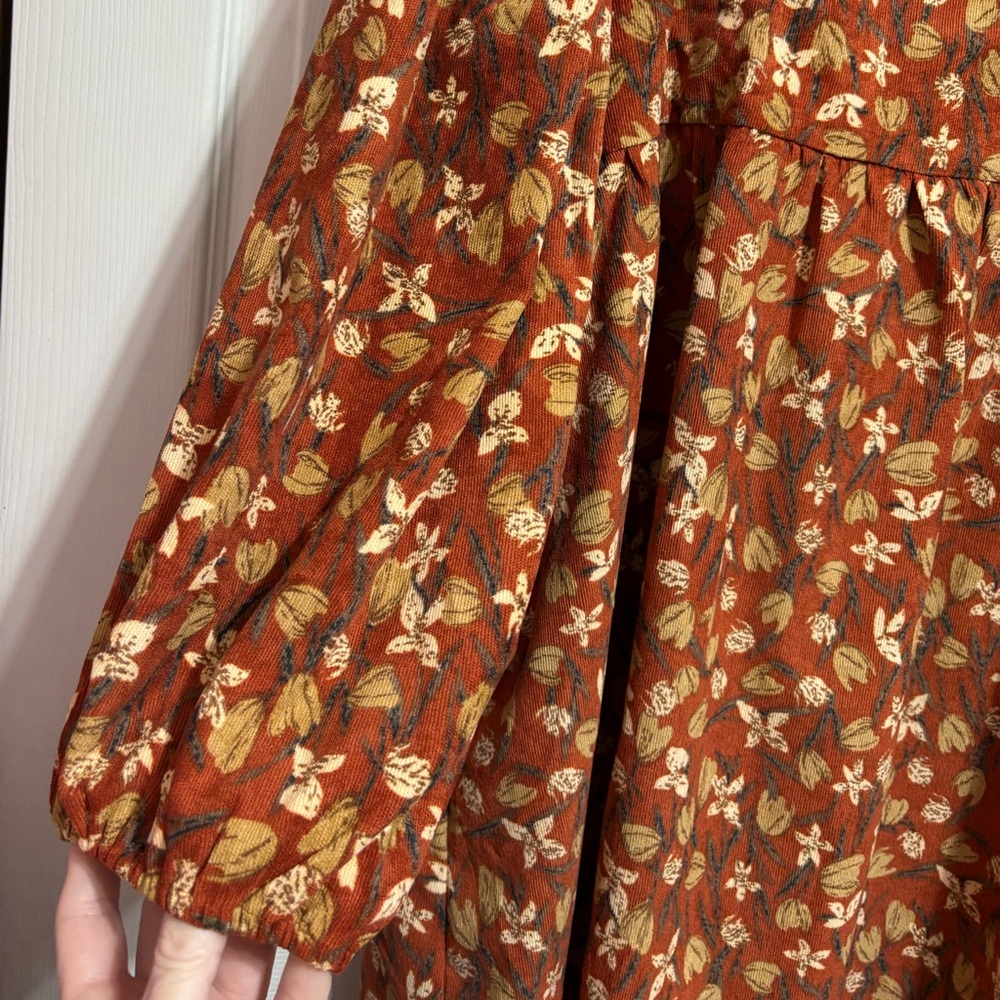 Hayden Corduroy Floral Midi Dress - Picture 2 of 10